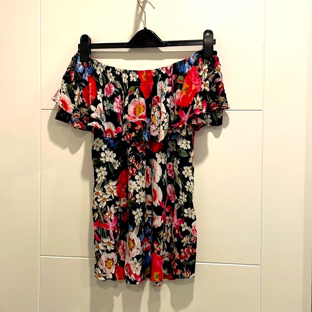 Zara Floral Off-Shoulder Top